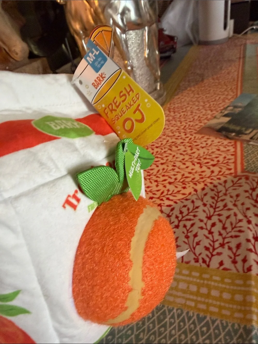 🆕 BARK Fresh Squeaked Tropics OJ Multi-Part Dog Toy